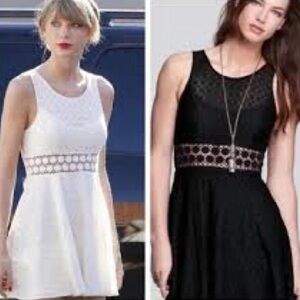 Free people crochet skater dress (black or white)